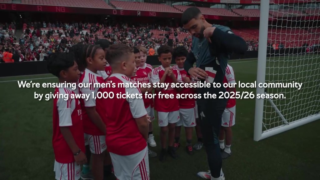 人文关怀！阿森纳25/26赛季向社区免费提供1000张球票！
